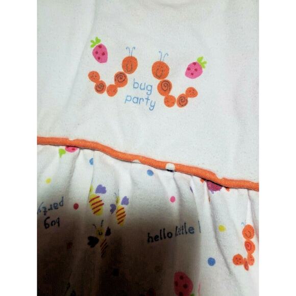 Vintage 1990s Baby Bubble Romper Girls Small Steps 18m 18 Months Bug Party White - Picture 2 of 7